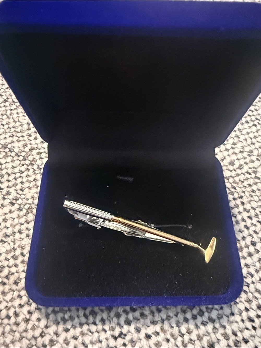 Dior Dual-Tone Gold and Silver Trombone Tie Clip